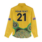 Custom Australia Cricket Spirit 2026 Women Casual Shirt World T20 Edition - Gold Aboriginal - Aussie Hoodie