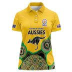 Custom Australia Cricket Spirit 2026 Women Polo Shirt World T20 Edition - Gold Aboriginal - Aussie Hoodie
