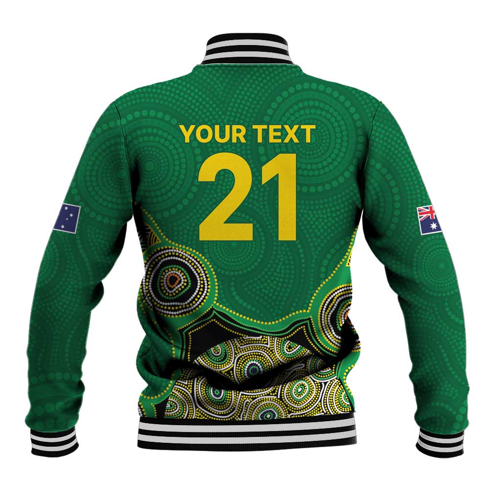 Custom Australia Cricket Spirit 2026 Baseball Jacket World T20 Edition - Green Aboriginal - Aussie Hoodie