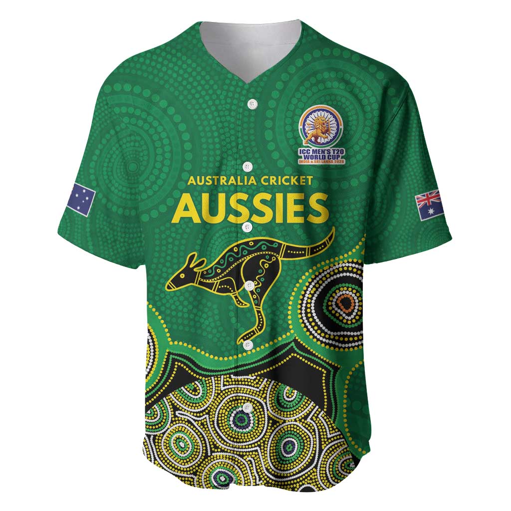 Custom Australia Cricket Spirit 2026 Baseball Jersey World T20 Edition - Green Aboriginal - Aussie Hoodie