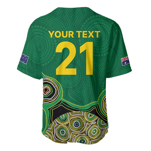 Custom Australia Cricket Spirit 2026 Baseball Jersey World T20 Edition - Green Aboriginal - Aussie Hoodie