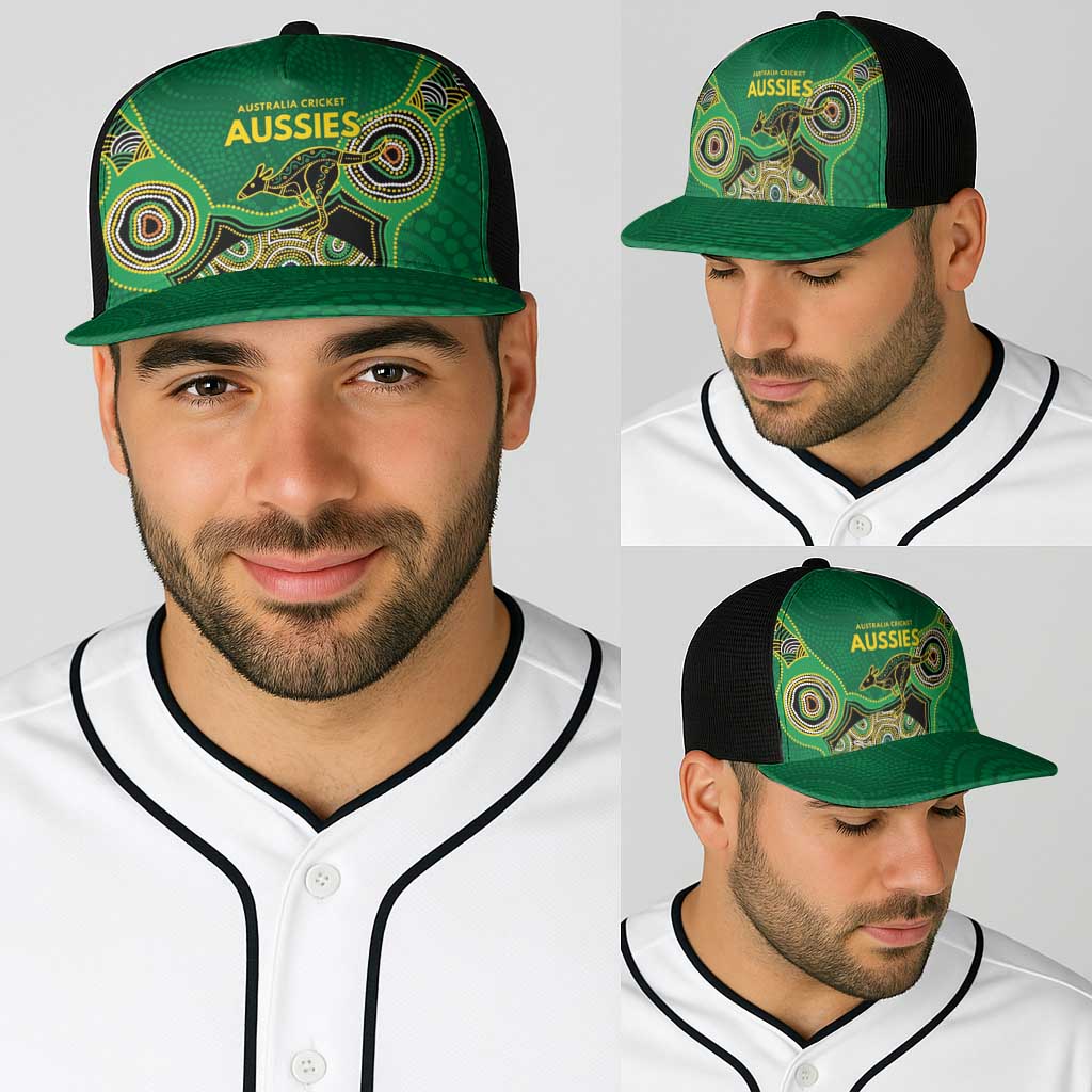 Australia Cricket Spirit 2026 Baseball Net Cap World T20 Edition - Green Aboriginal - Aussie Hoodie