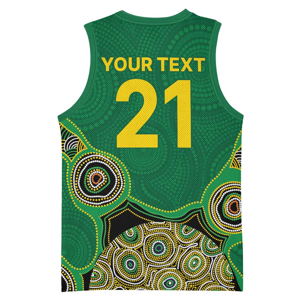 Custom Australia Cricket Spirit 2026 Basketball Jersey World T20 Edition - Green Aboriginal - Aussie Hoodie