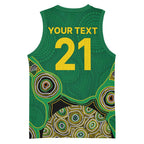 Custom Australia Cricket Spirit 2026 Basketball Jersey World T20 Edition - Green Aboriginal - Aussie Hoodie