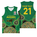 Custom Australia Cricket Spirit 2026 Basketball Jersey World T20 Edition - Green Aboriginal - Aussie Hoodie
