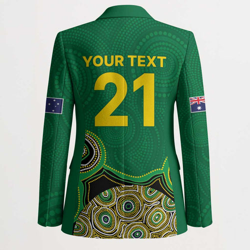 Custom Australia Cricket Spirit 2026 Blazer World T20 Edition - Green Aboriginal - Aussie Hoodie
