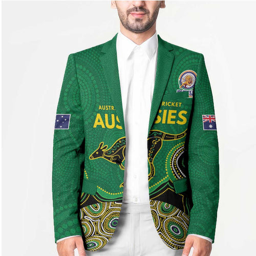 Custom Australia Cricket Spirit 2026 Blazer World T20 Edition - Green Aboriginal - Aussie Hoodie
