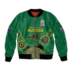 Custom Australia Cricket Spirit 2026 Bomber Jacket World T20 Edition - Green Aboriginal - Aussie Hoodie