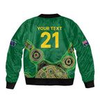 Custom Australia Cricket Spirit 2026 Bomber Jacket World T20 Edition - Green Aboriginal - Aussie Hoodie