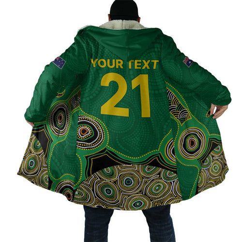 Custom Australia Cricket Spirit 2026 Cloak World T20 Edition - Green Aboriginal - Aussie Hoodie