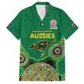 Custom Australia Cricket Spirit 2026 Hawaiian Shirt World T20 Edition - Green Aboriginal - Aussie Hoodie