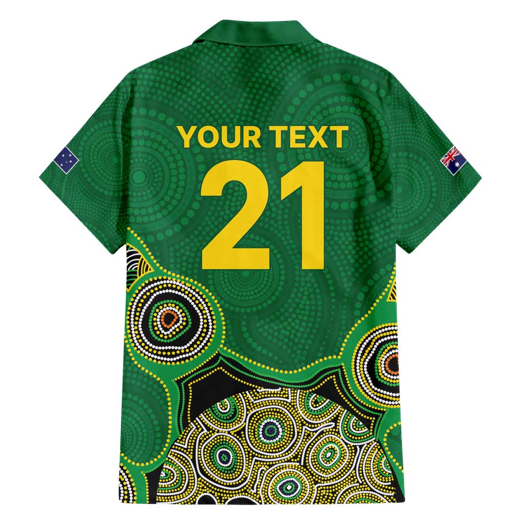 Custom Australia Cricket Spirit 2026 Hawaiian Shirt World T20 Edition - Green Aboriginal - Aussie Hoodie