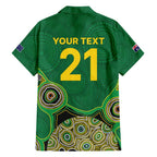 Custom Australia Cricket Spirit 2026 Hawaiian Shirt World T20 Edition - Green Aboriginal - Aussie Hoodie