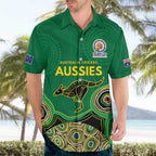 Custom Australia Cricket Spirit 2026 Hawaiian Shirt World T20 Edition - Green Aboriginal - Aussie Hoodie