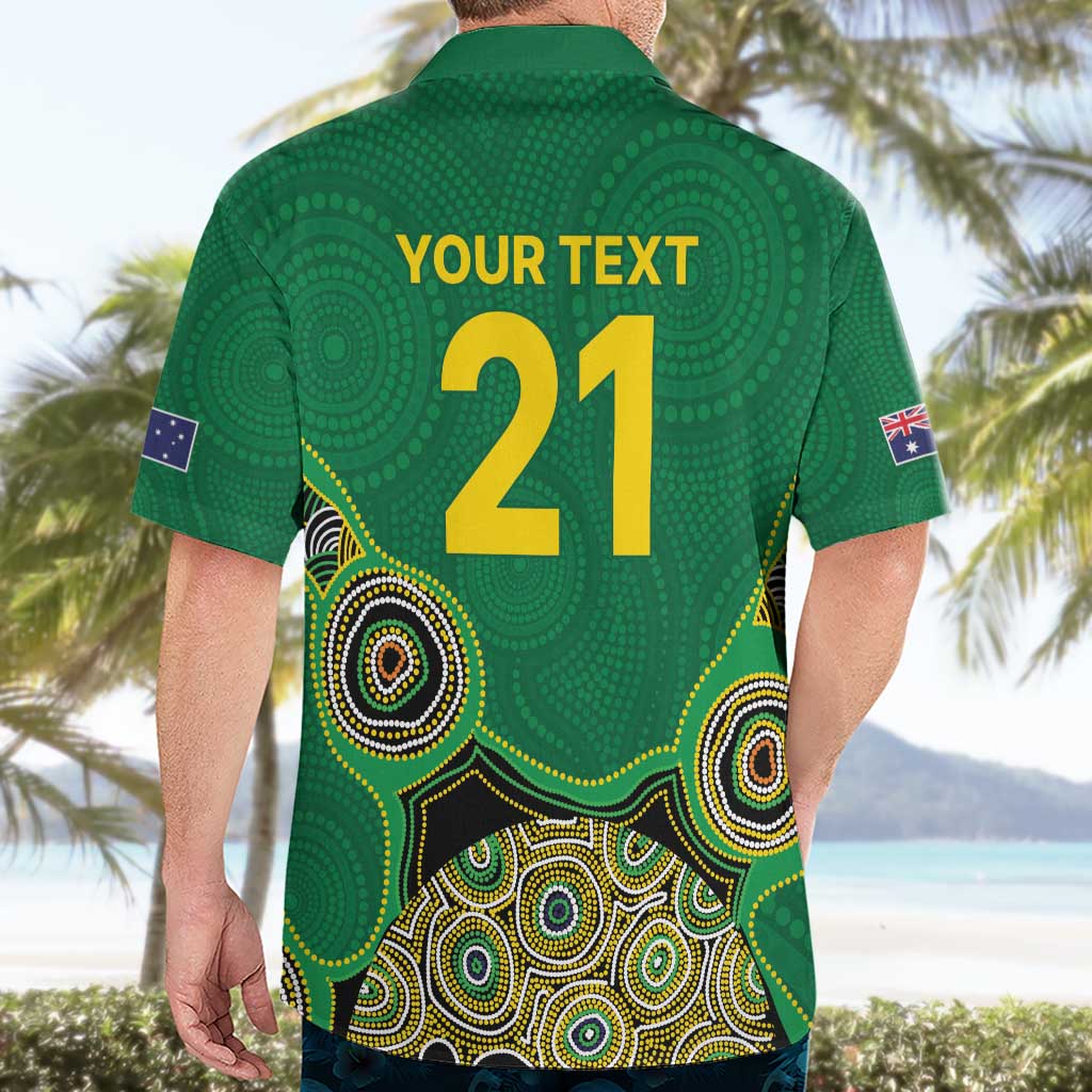 Custom Australia Cricket Spirit 2026 Hawaiian Shirt World T20 Edition - Green Aboriginal - Aussie Hoodie