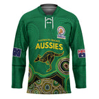 Custom Australia Cricket Spirit 2026 Hockey Jersey World T20 Edition - Green Aboriginal - Aussie Hoodie