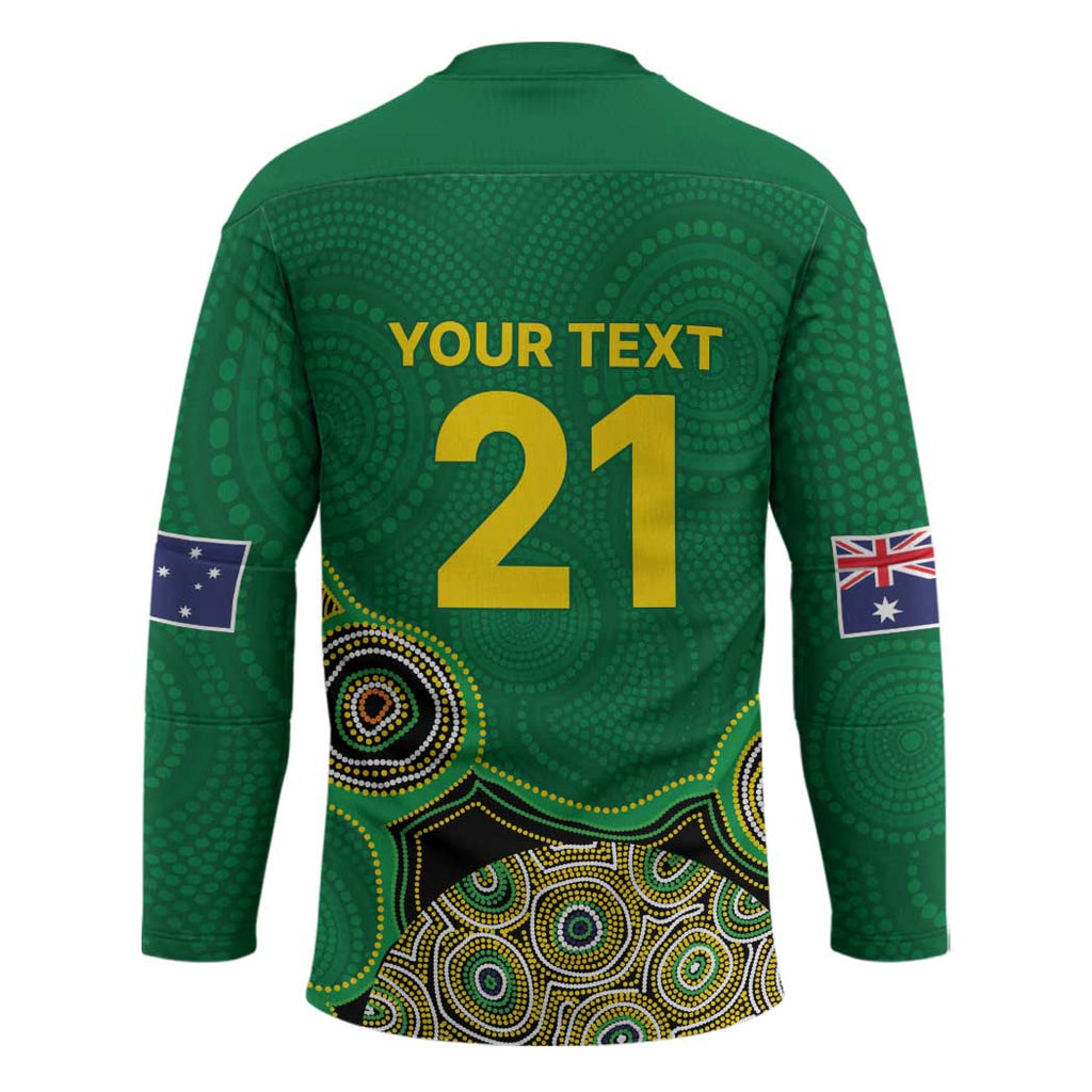Custom Australia Cricket Spirit 2026 Hockey Jersey World T20 Edition - Green Aboriginal - Aussie Hoodie