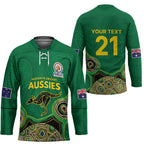 Custom Australia Cricket Spirit 2026 Hockey Jersey World T20 Edition - Green Aboriginal - Aussie Hoodie