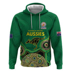 Custom Australia Cricket Spirit 2026 Hoodie World T20 Edition - Green Aboriginal - Aussie Hoodie