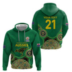 Custom Australia Cricket Spirit 2026 Hoodie World T20 Edition - Green Aboriginal - Aussie Hoodie