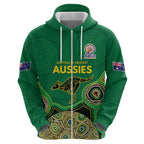 Custom Australia Cricket Spirit 2026 Hoodie World T20 Edition - Green Aboriginal - Aussie Hoodie