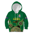 Custom Australia Cricket Spirit 2026 Kid Hoodie World T20 Edition - Green Aboriginal - Aussie Hoodie
