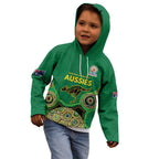 Custom Australia Cricket Spirit 2026 Kid Hoodie World T20 Edition - Green Aboriginal - Aussie Hoodie