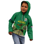 Custom Australia Cricket Spirit 2026 Kid Hoodie World T20 Edition - Green Aboriginal - Aussie Hoodie