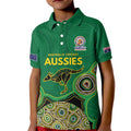 Custom Australia Cricket Spirit 2026 Kid Polo Shirt World T20 Edition - Green Aboriginal - Aussie Hoodie