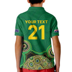 Custom Australia Cricket Spirit 2026 Kid Polo Shirt World T20 Edition - Green Aboriginal - Aussie Hoodie