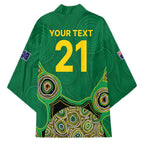 Custom Australia Cricket Spirit 2026 Kimono World T20 Edition - Green Aboriginal - Aussie Hoodie