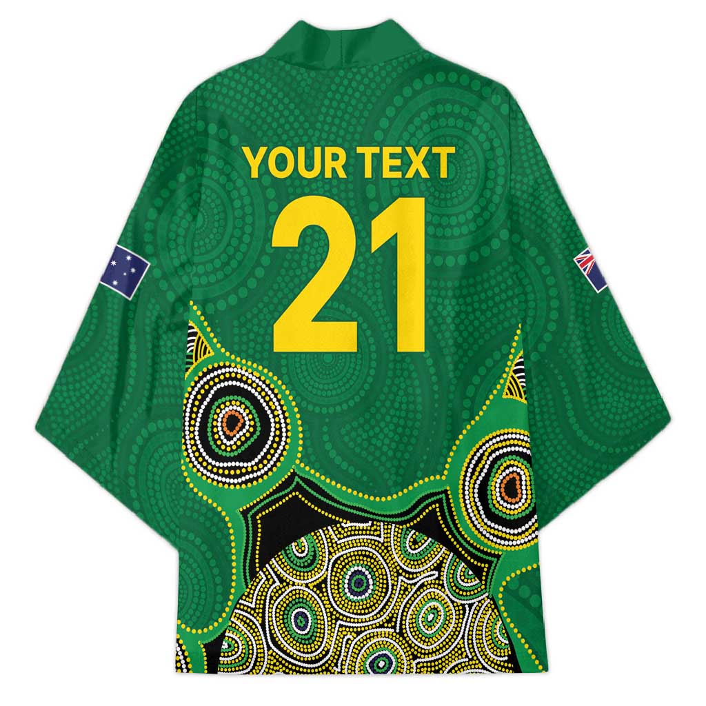 Custom Australia Cricket Spirit 2026 Kimono World T20 Edition - Green Aboriginal - Aussie Hoodie