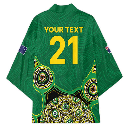 Custom Australia Cricket Spirit 2026 Kimono World T20 Edition - Green Aboriginal - Aussie Hoodie