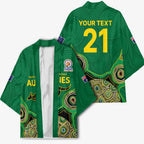 Custom Australia Cricket Spirit 2026 Kimono World T20 Edition - Green Aboriginal - Aussie Hoodie