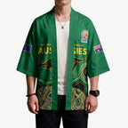 Custom Australia Cricket Spirit 2026 Kimono World T20 Edition - Green Aboriginal - Aussie Hoodie