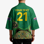 Custom Australia Cricket Spirit 2026 Kimono World T20 Edition - Green Aboriginal - Aussie Hoodie