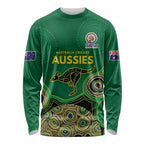 Custom Australia Cricket Spirit 2026 Long Sleeve Shirt World T20 Edition - Green Aboriginal - Aussie Hoodie