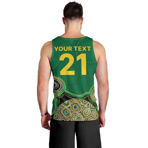 Custom Australia Cricket Spirit 2026 Men Tank Top World T20 Edition - Green Aboriginal - Aussie Hoodie