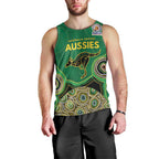Custom Australia Cricket Spirit 2026 Men Tank Top World T20 Edition - Green Aboriginal - Aussie Hoodie