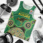 Custom Australia Cricket Spirit 2026 Men Tank Top World T20 Edition - Green Aboriginal - Aussie Hoodie