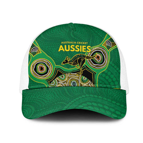 Australia Cricket Spirit 2026 Mesh Trucker Cap World T20 Edition - Green Aboriginal - Aussie Hoodie