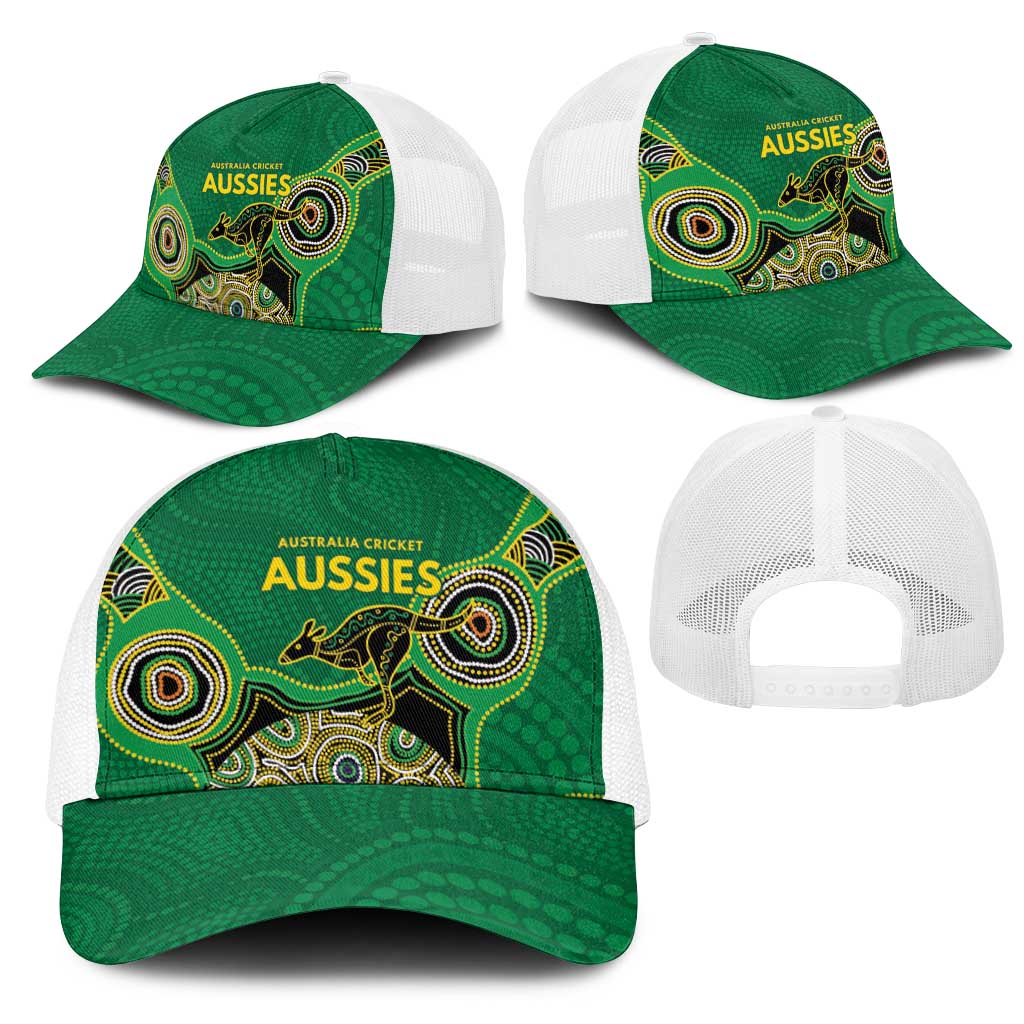 Australia Cricket Spirit 2026 Mesh Trucker Cap World T20 Edition - Green Aboriginal - Aussie Hoodie