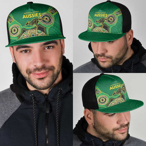 Australia Cricket Spirit 2026 Mesh Trucker Cap World T20 Edition - Green Aboriginal - Aussie Hoodie