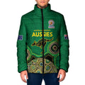 Custom Australia Cricket Spirit 2026 Padded Jacket World T20 Edition - Green Aboriginal - Aussie Hoodie