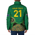 Custom Australia Cricket Spirit 2026 Padded Jacket World T20 Edition - Green Aboriginal - Aussie Hoodie
