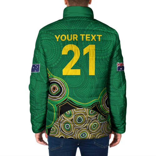 Custom Australia Cricket Spirit 2026 Padded Jacket World T20 Edition - Green Aboriginal - Aussie Hoodie