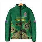 Custom Australia Cricket Spirit 2026 Padded Jacket World T20 Edition - Green Aboriginal - Aussie Hoodie