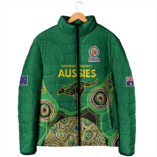 Custom Australia Cricket Spirit 2026 Padded Jacket World T20 Edition - Green Aboriginal - Aussie Hoodie