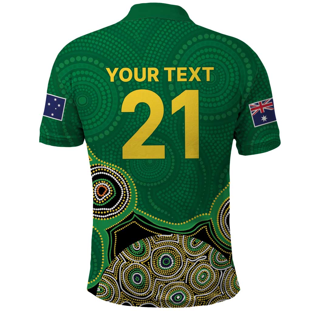 Custom Australia Cricket Spirit 2026 Polo Shirt World T20 Edition - Green Aboriginal - Aussie Hoodie