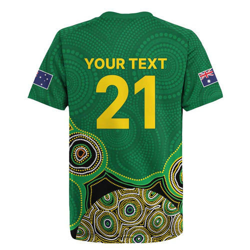 Custom Australia Cricket Spirit 2026 Rugby Jersey World T20 Edition - Green Aboriginal - Aussie Hoodie